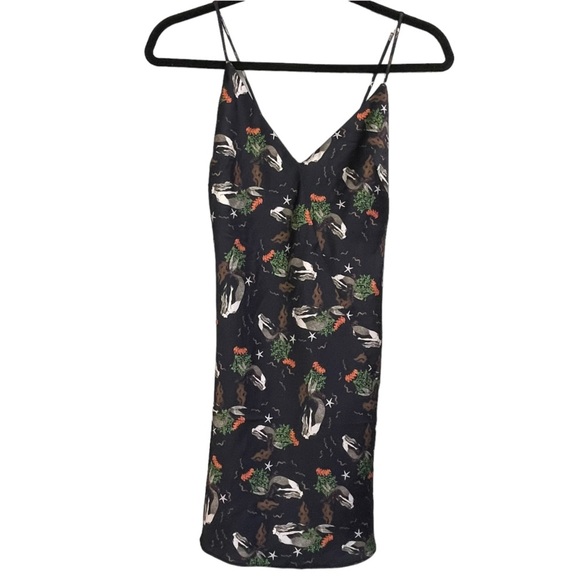 ZARA Satin Mermaid Print  Mini Slip Dress XS - Picture 8 of 10